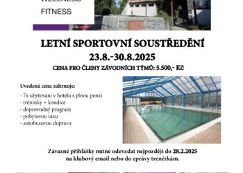 SOUSTŘEDĚNÍ ZÁVODNÍCH TÝMŮ 23.8.2025 – 30.8.2025 Zotavovna Pracov SOUSTŘEDĚNÍ ZÁVODNÍCH TÝMŮ 23.8.2025 – 30.8.2025 Zotavovna Pracov